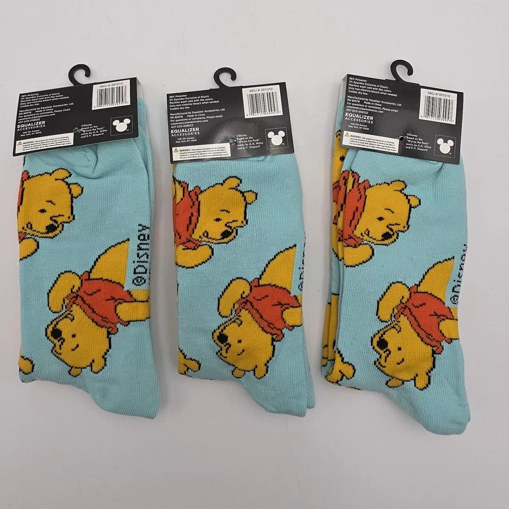 Winnie the‎ Pooh Crow Socks Unisex Size 9-13 NWT Lot of 3